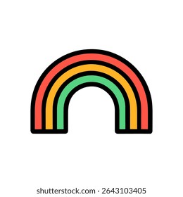 Colorful rainbow with cartoonish design. Icon symbol illustration