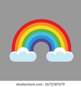 Diseño de ilustraciones de Vector de nube de arco iris colorido.