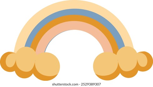 Ilustração de Arco-íris colorido com nuvens
