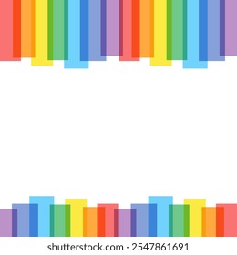 Colorful rainbow color frame, vector illustration