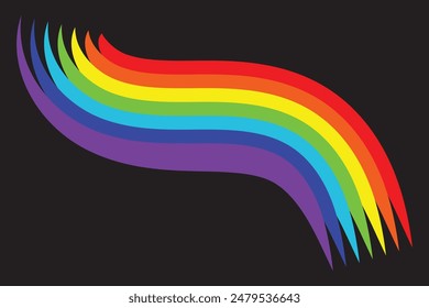 Colorful rainbow or color spectrum flat vector icon for apps and websites