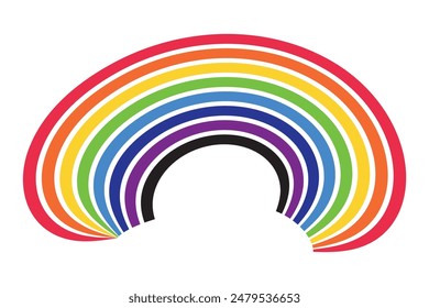 Colorful rainbow or color spectrum flat vector icon for apps and websites