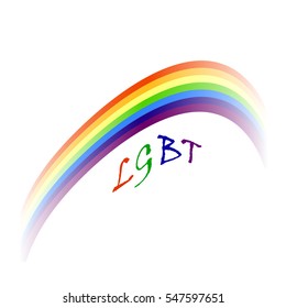 Colorful rainbow, design element with text 
