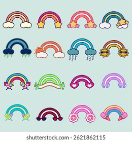 Colorful Rainbow design Playful whimsical Illustration