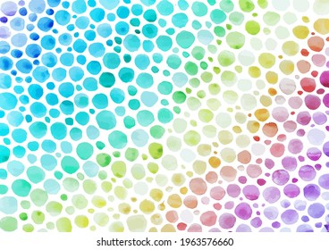 colorful Rainbow Dots on Waterdrops