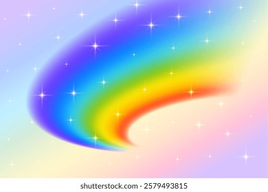 colorful rainbow dreamscape background with star design vector 