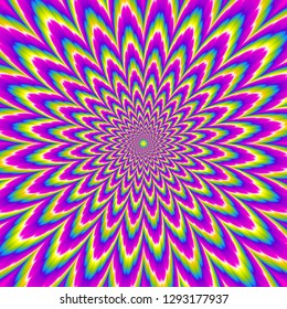 Colorful rainbow flower. Optical expansion illusion.