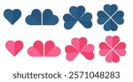 colorful rainbow Four leaf clover flat vector icon set. Clover sign and symbol. Four leaf clover flower simple for Celebrate lgbt pride month with colorful rainbow pride vector illustrations.