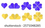 colorful rainbow Four leaf clover flat vector icon set. Clover sign and symbol. Four leaf clover flower simple for Celebrate lgbt pride month with colorful rainbow pride vector illustrations.