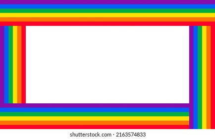 Colorful Rainbow Frame Border Happy Lgbt Stock Vector (Royalty Free ...