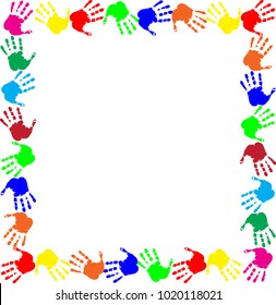 379 Children handprint border Images, Stock Photos & Vectors | Shutterstock