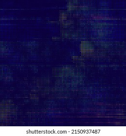 Colorful Rainbow Glitch Screen Effect. Abstract Digital Pixel Crosses Noise Glitch Error. Overlay Texture Effect Illustration. Vector Background.