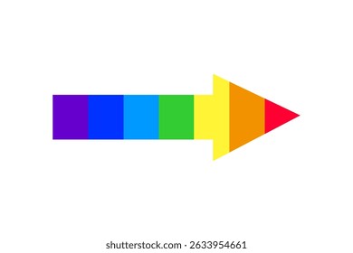 Colorful Rainbow Gradient Arrow Pointing Right on a White Background