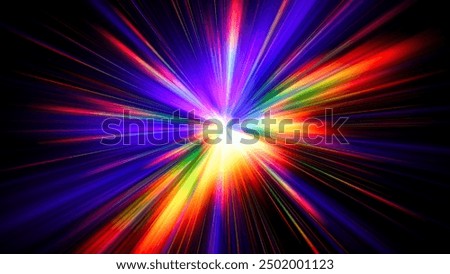 Image, Stock Photo A vibrant, rainbow-colored streak pattern of erythritol sugar crystals under a microscope with a smooth gradient