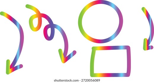 Farbiges Regenbogen-Farbverlauf-Wellenlinien-Vektordesign für moderne abstrakte Kunstwerke und kreative Grafikprojekte