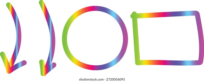Colorful rainbow gradient wavy line vector design for modern abstract artwork and creative graphics projects