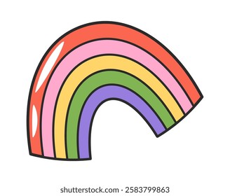 Colorful rainbow groovy design element