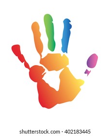Colorful rainbow Hand prints
