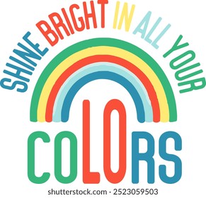 Colorful Rainbow with Happy Quote Lettering Typography | Inspirational Hand-Lettered Designs for Cards, Prints, Posters, Wall Art, and Home Decor | Bright and Uplifting Typography