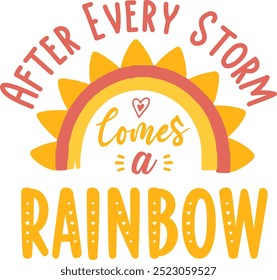 Colorful Rainbow with Happy Quote Lettering Typography | Inspirational Hand-Lettered Designs for Cards, Prints, Posters, Wall Art, and Home Decor | Bright and Uplifting Typography