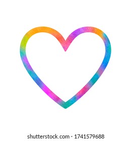 Colorful Rainbow Heart Frame - Vector Love Symbol