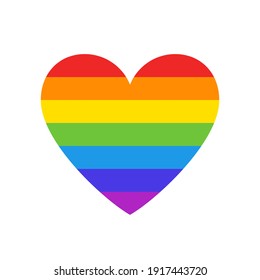 Colorful Rainbow Heart - Isolated Vector Symbol