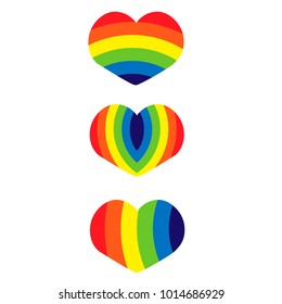 colorful rainbow hearts - symbol for homosexual love