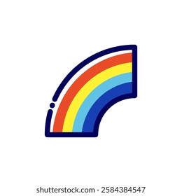 Colorful Rainbow Icon with Bold Outline vector