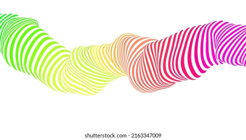 Colorful Rainbow Illusion Stripes Lines Design. Optical Illusion Pattern. Abstract 3D Geometrical Background. Vector Illustration.