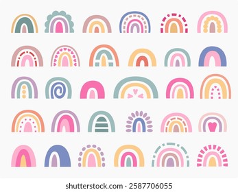Colorful Rainbow Illustration Vector Set