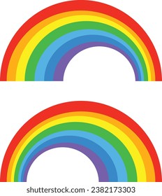 Colorful rainbow isolated on white background