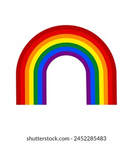 Ilustración vectorial aislada colorida del arco iris