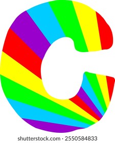 Colorful Rainbow Letter Alphabet C