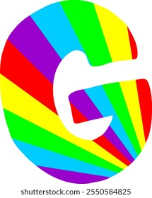 Colorful Rainbow Letter Alphabet G