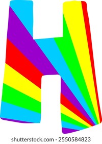 Colorful Rainbow Letter Alphabet H