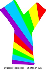 Colorful Rainbow Letter Alphabet Y