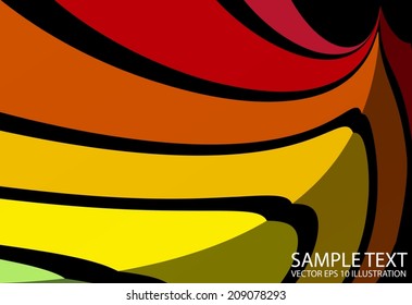 Colorful rainbow lighted background illustration - Vector abstract curved background template