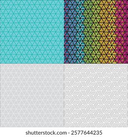 Colorful rainbow line seamless pattern with round and capsule.