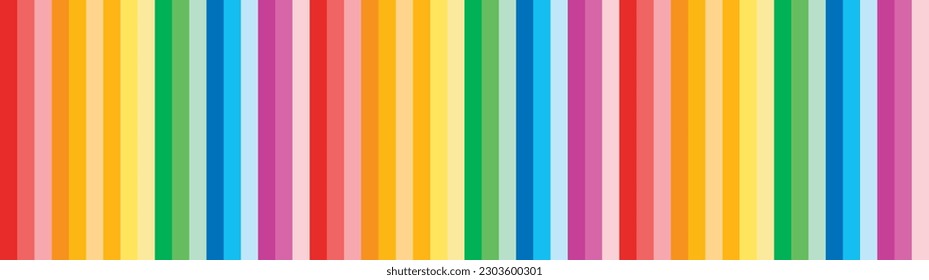 Colorful rainbow long banner background design. Abstract multicolors wallpaper.