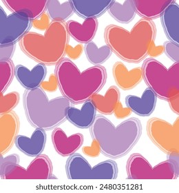 Colorful rainbow love heart seamless pattern.   Pattern for various spring products for St. Patrick's Day.