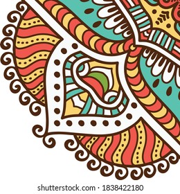 Colorful Rainbow Mandala - Watercolor Vector Symbol