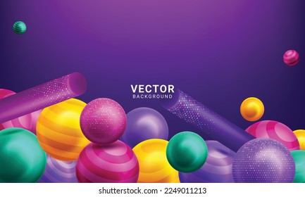 Colorful rainbow matte balls in different sizes