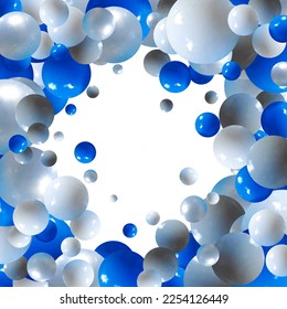 Colorful rainbow matte balls in different sizes. Abstract composition with multicolored flying spheres. Vector background