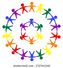 Hombres arcoiris coloridos - marcos redondos - elemento de diseño - aislado en fondo blanco - vector. Orgullo gay. Concepto LGBT.