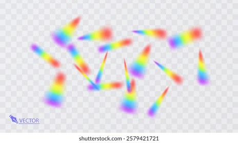 Colorful rainbow on transparent background Vivid vector colorful rainbow