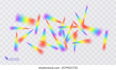 Colorful rainbow on transparent background Vivid vector colorful rainbow