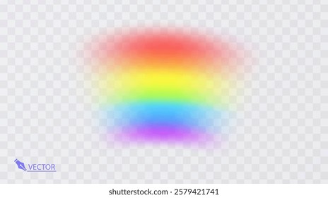 Colorful rainbow on transparent background Vivid vector colorful rainbow