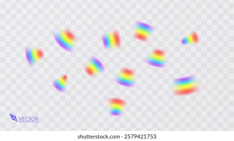 Colorful rainbow on transparent background Vivid vector colorful rainbow