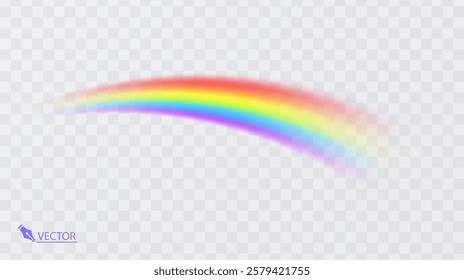 Colorful rainbow on transparent background Vivid vector colorful rainbow