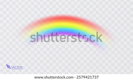Colorful rainbow on transparent background Vivid vector colorful rainbow